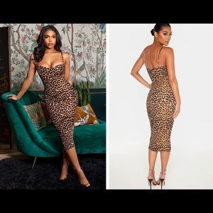 PLT Leopard Print Midi Dress
